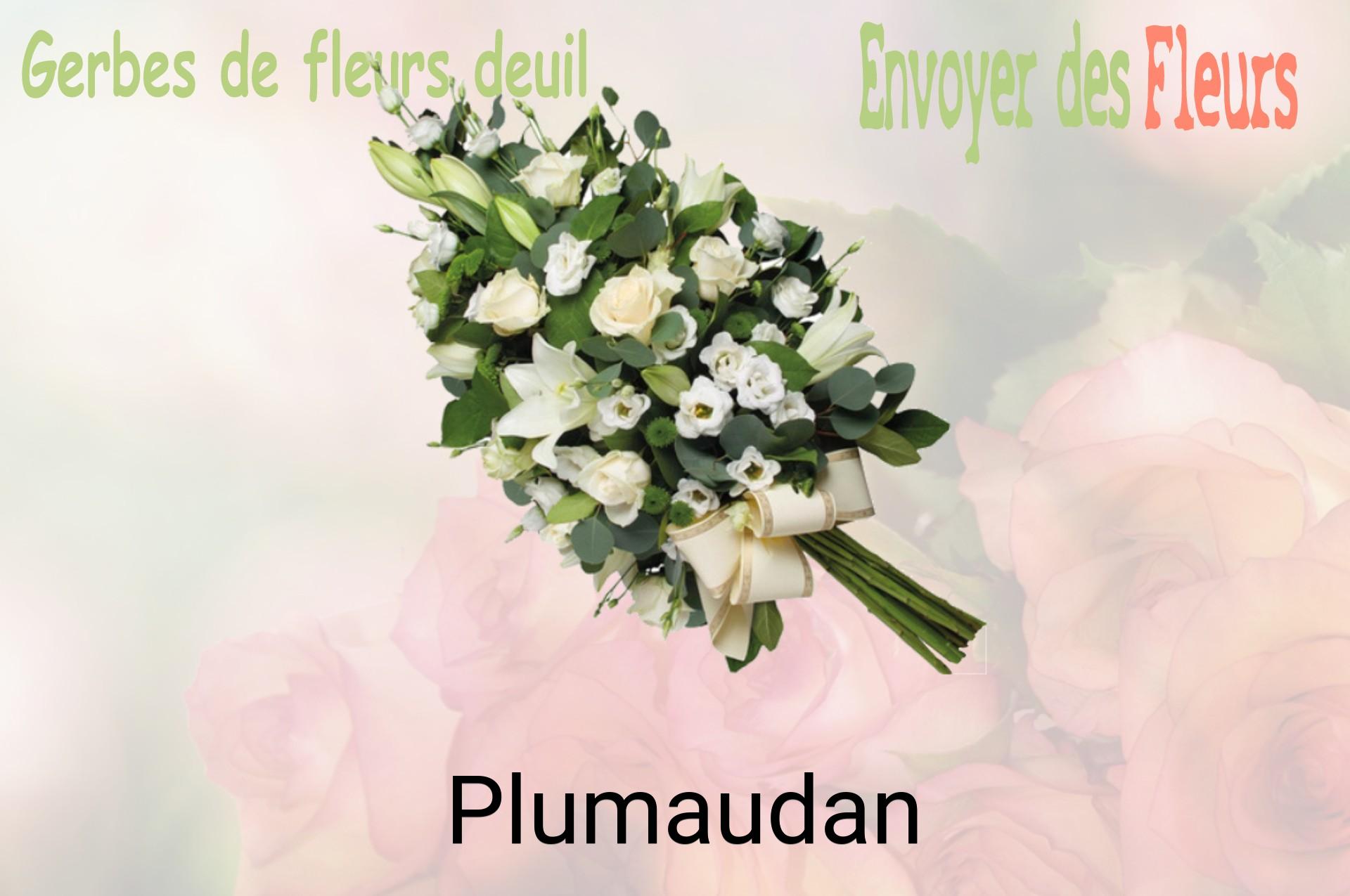 Gerbe de fleurs de deuil livrée à Plumaudan